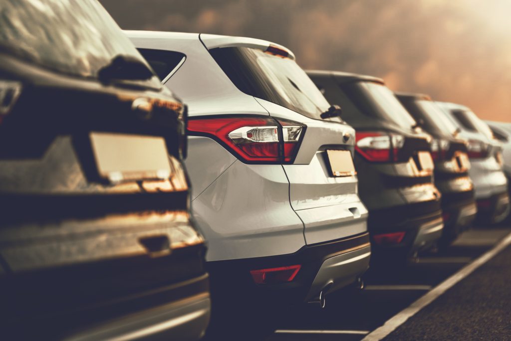 cars parked on lot